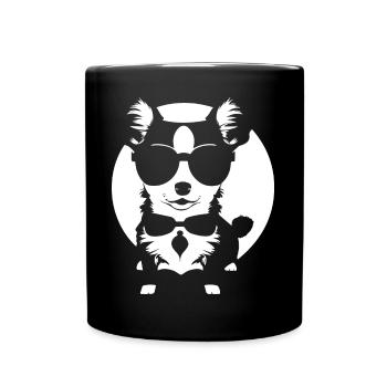 Funny Chihuahua wearing Sunglasses Chihuahuas - Full Colour Mug - black - Front