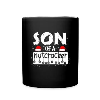 Funny Christmas Nutcracker Advent Sayings - Full Colour Mug - black - Front