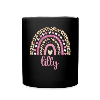Lilly Regenbogen Name Geburtstag Lilly - Tasse einfarbig - Schwarz - Vorne