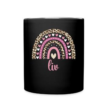 Liv Regenbogen Name Geburtstag Liv - Tasse einfarbig - Schwarz - Vorne