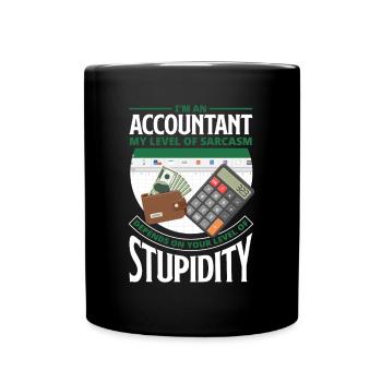 Lustiges Steuerberater Buchhalter Geschenk - Tasse einfarbig - Schwarz - Vorne