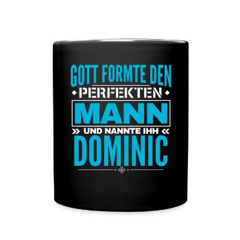 Dominic Name Design - Tasse einfarbig - Schwarz - Vorne