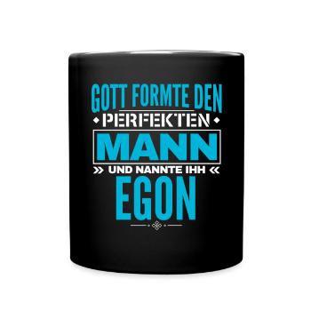 Egon Name Design - Tasse einfarbig - Schwarz - Vorne