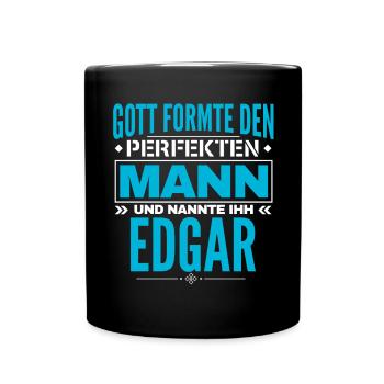 Edgar Name Design - Tasse einfarbig - Schwarz - Vorne