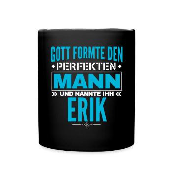 Erik Name Design - Tasse einfarbig - Schwarz - Vorne