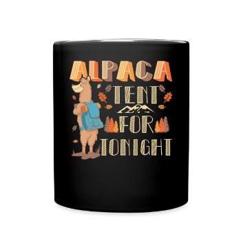 alpaca tent for tonight! - Full Colour Mug - black - Front