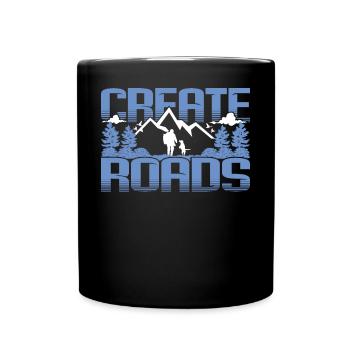 Create roads - Tasse einfarbig - Schwarz - Vorne