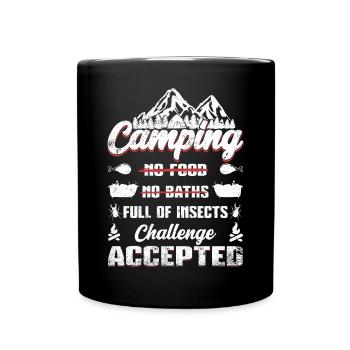 camping Challenge accepted - Full Colour Mug - black - Front