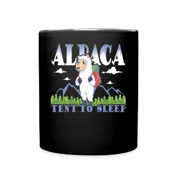 alpaca tent to sleep - Tasse einfarbig - Schwarz - Vorne