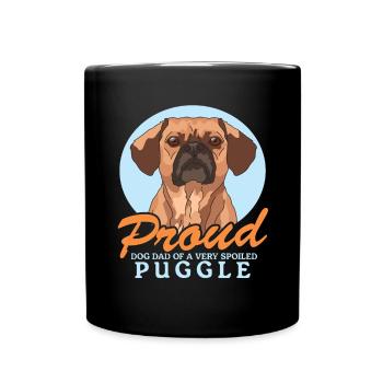 Puggle papa chien papa chien propriétaire cadeau - Mug uni - noir - Devant