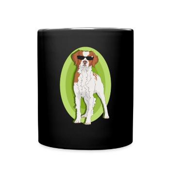 Brittany Epagneul Breton Hund Geschenk - Tasse einfarbig - Schwarz - Vorne