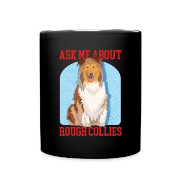 Collie Longhair Collie Rough Collies Dog Gift - Full Colour Mug - black - Front