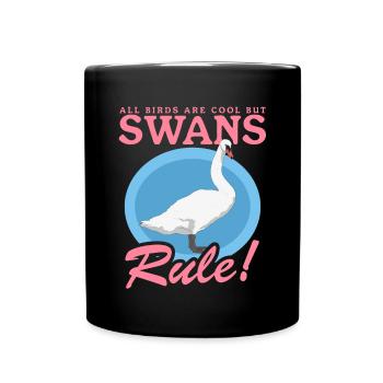Schwan Schwäne Schwanenliebhaber Geschenk - Tasse einfarbig - Schwarz - Vorne