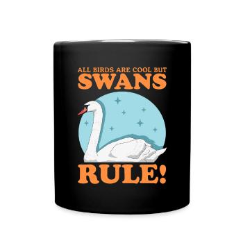 Schwan Schwäne Schwanenliebhaber Geschenk - Tasse einfarbig - Schwarz - Vorne