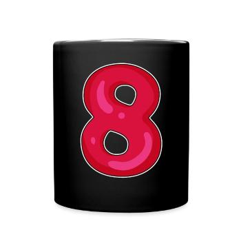 Number 8 Number Eight - Full Colour Mug - black - Front