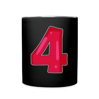 Numéro Quatre chiffres Numéro Quatrième Quatrième - Mug uni - noir - Devant