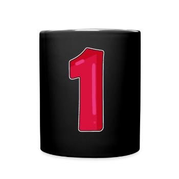 Number 1 Red Dark - Full Colour Mug - black - Front