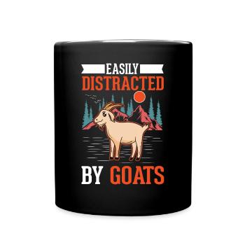Facilement distrait par les chèvres Ziegenwirt Ziege - Mug uni - noir - Devant