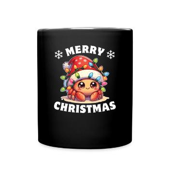 Weihnachten Lichterkette Einsiedlerkrebs - Tasse einfarbig - Schwarz - Vorne