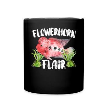 Flowerhorn Fish Lover Freshwater Aquarium Fish - Full Colour Mug - black - Front