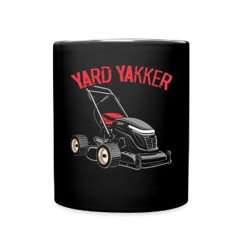 Rasenmäher, Rasenmähen, Landschaftsbau, Gartenarbeit - Tasse einfarbig - Schwarz - Vorne