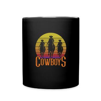 Cowboy Cowboy bottes Western cadeau - Mug uni - noir - Devant