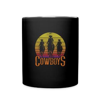 Cowboy - Tasse einfarbig - Schwarz - Vorne