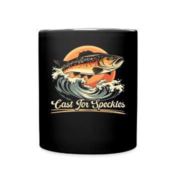 Speckled Trout Fish Fisher Fisherman Fishing - Full Colour Mug - black - Front