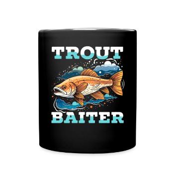 Speckled Trout Fish Fisher Fisherman Fishing - Full Colour Mug - black - Front