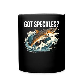 Speckled Trout Fish Fisher Fisherman Fishing - Full Colour Mug - black - Front