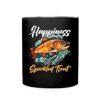Speckled Trout Fish Fisher Fisherman Fishing - Full Colour Mug - black - Front