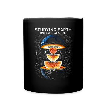 Geowissenschaften: Die Erde Schicht für Schicht untersuchen - Tasse einfarbig - Schwarz - Vorne