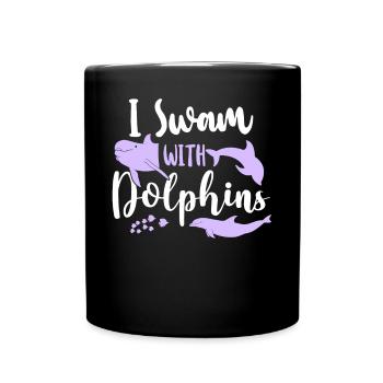 Dauphin J’ai nagé avec les dauphins - Mug uni - noir - Devant