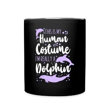Dolphin This Is My Human Costume - Full Colour Mug - black - Front