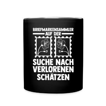 Philatelie Briefmarkensammlung Briefmarkensammler - Tasse einfarbig - Schwarz - Vorne