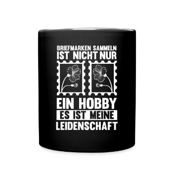 Philatelie Briefmarkensammlung Briefmarkensammler - Tasse einfarbig - Schwarz - Vorne
