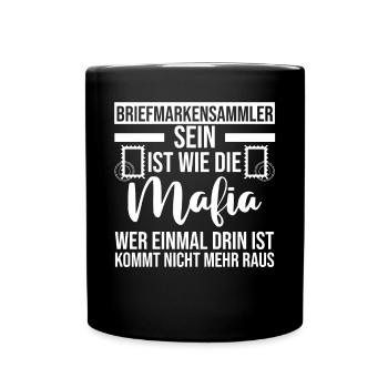 Philatelie Briefmarkensammlung Briefmarkensammler - Tasse einfarbig - Schwarz - Vorne