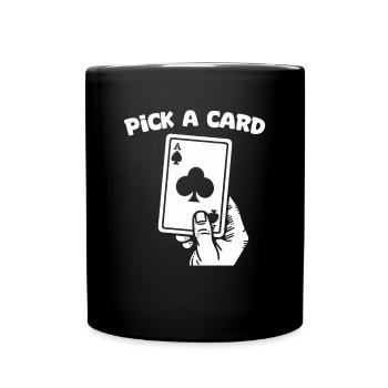 Pick a Card - Magical Gift for Magicians - Full Colour Mug - black - Front