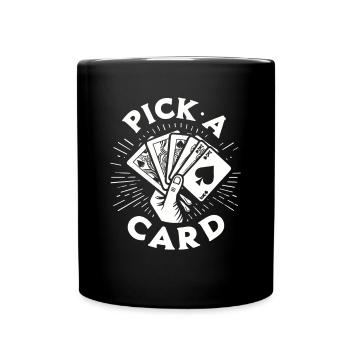 Pick a Card - Magical Gift for Magicians - Full Colour Mug - black - Front