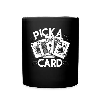 Pick a Card - Magical Gift for Magicians - Full Colour Mug - black - Front
