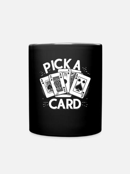 Pick a Card - Magisches Geschenk für Zauberer - Tasse einfarbig - Schwarz