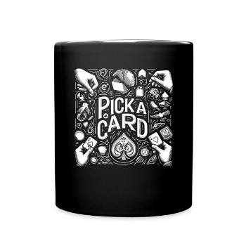 Pick a Card - Magical Gift for Magicians - Full Colour Mug - black - Front