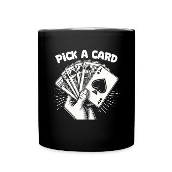 Pick a Card - Magical Gift for Magicians - Full Colour Mug - black - Front