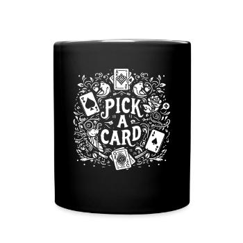 Pick a Card - Magical Gift for Magicians - Full Colour Mug - black - Front