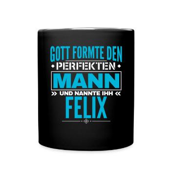 Felix Name Design - Tasse einfarbig - Schwarz - Vorne