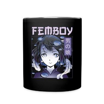 Femboy Crossdressing Crossdresser MTF Anime - Tasse einfarbig - Schwarz - Vorne