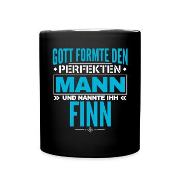 Finn Name Design - Tasse einfarbig - Schwarz - Vorne
