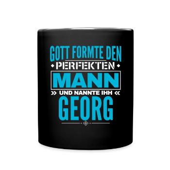 Georg Name Design - Tasse einfarbig - Schwarz - Vorne