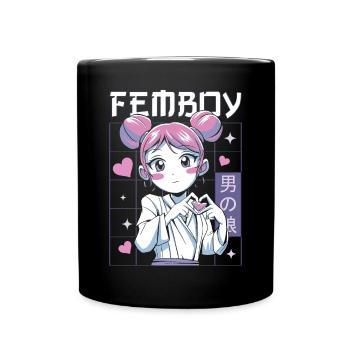 Femboy Crossdressing Crossdresser MTF Anime - Tasse einfarbig - Schwarz - Vorne