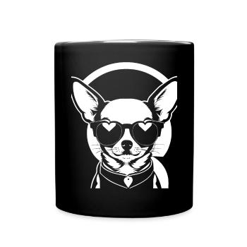 Funny Chihuahua wearing Sunglasses Chihuahuas - Full Colour Mug - black - Front